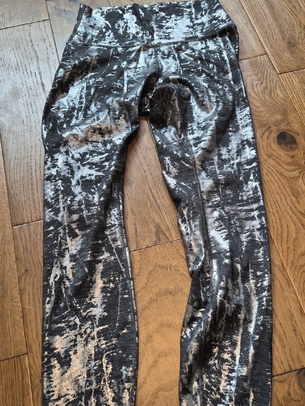 Metallic Black & Silver Marble Leggings Lululemon